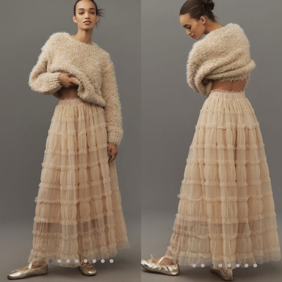 Anthropologie Dresses & Skirts - By Anthropologie Shireed Tulle Maxi Skirt
